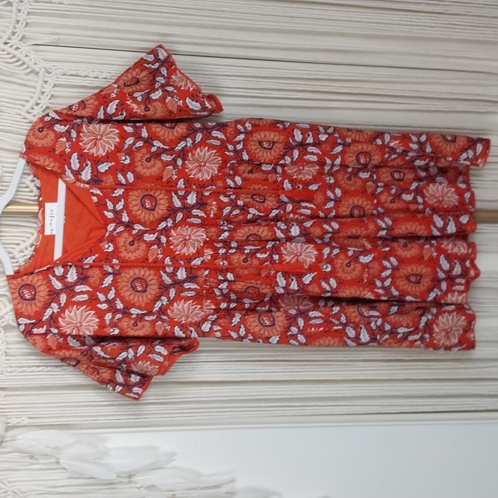 SIZE LARGE ORANGE FLORAL DRESS